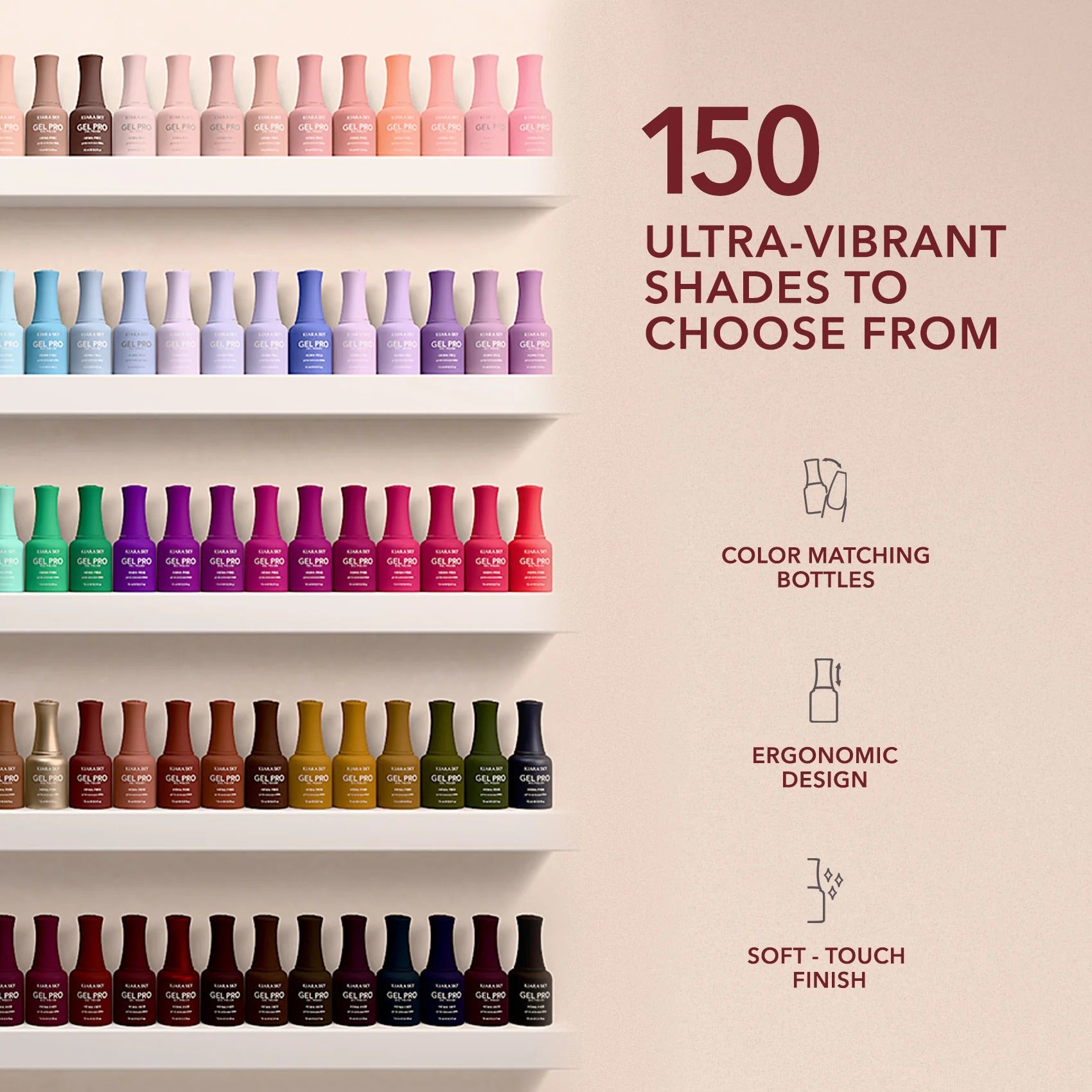 Kiara Sky Gel Pro HEMA-Free 150 Color Collection + Free Beyond Pro Rechargeable LED Lamp III